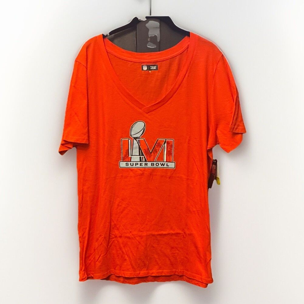 NFL Team Apparel Super Bowl LVI Orange V-Neck Shirt Size 2XL Officially Licensed
